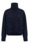 the loulou studio jonah turtleneck jersey in navy blue redefines the codes of