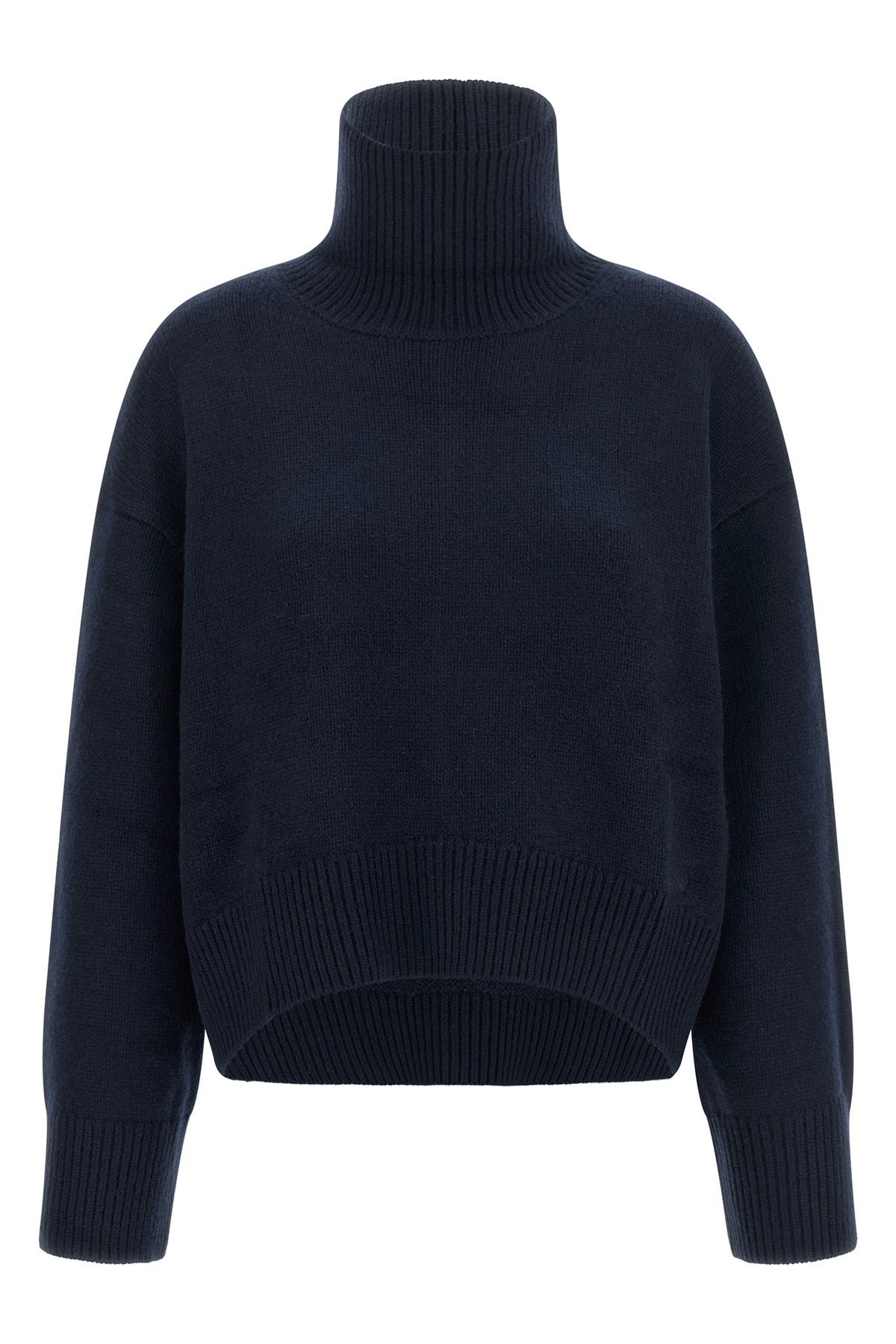 the loulou studio jonah turtleneck jersey in navy blue redefines the codes of