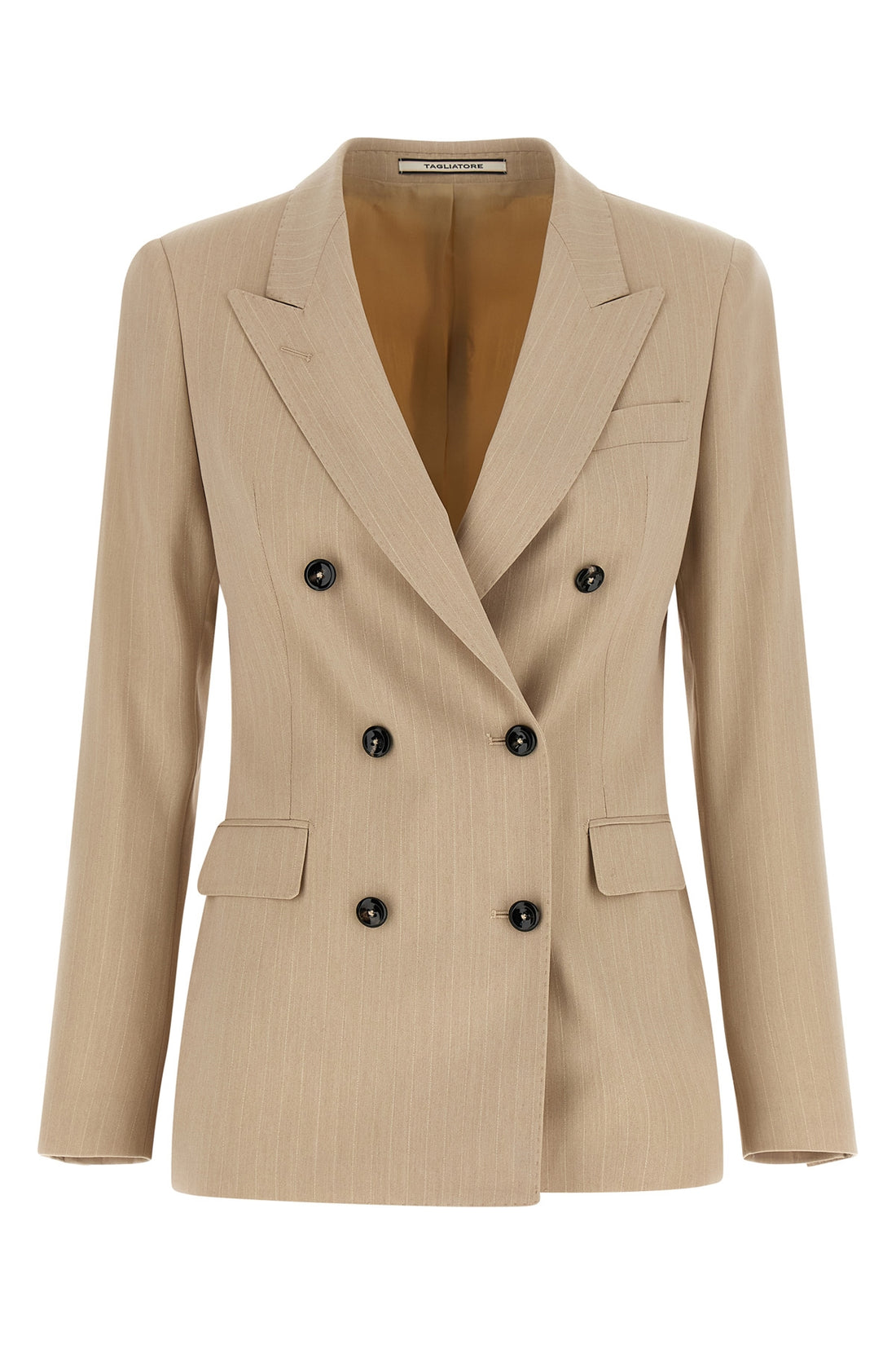 TAGLIATORE 40 parigi double-breasted blazer in pinstriped viscose blend woven