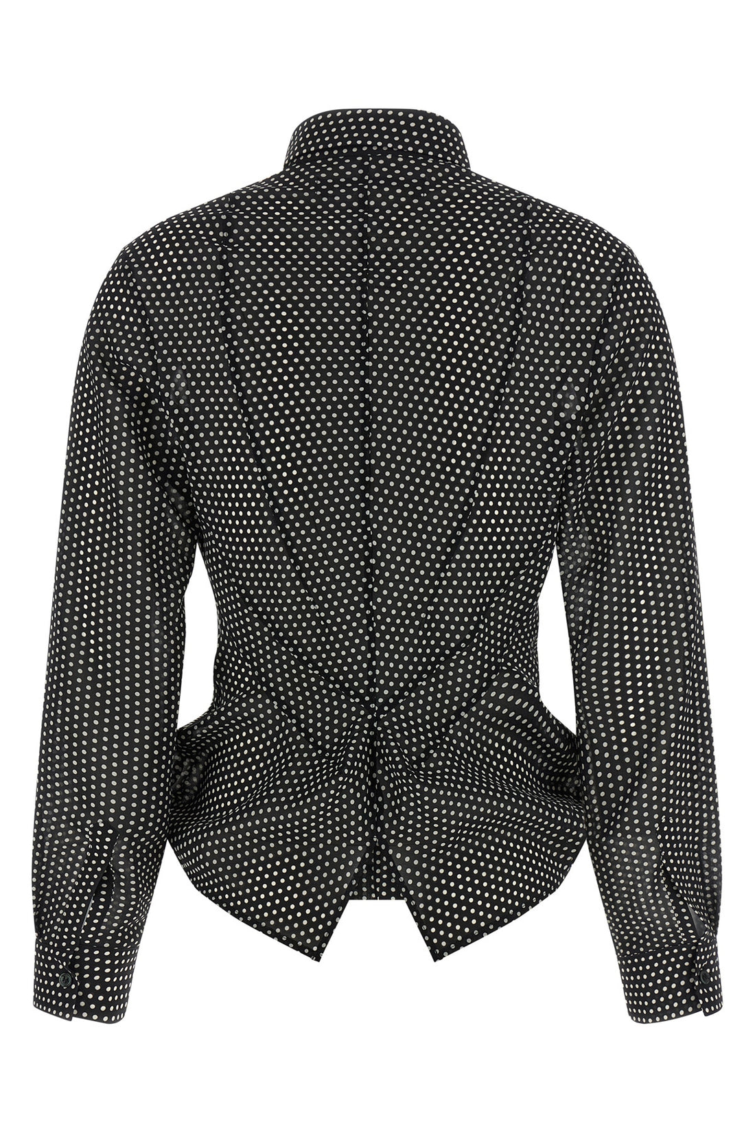 JUNYA WATANABE L polka dot patterned silk-effect fabric shirt