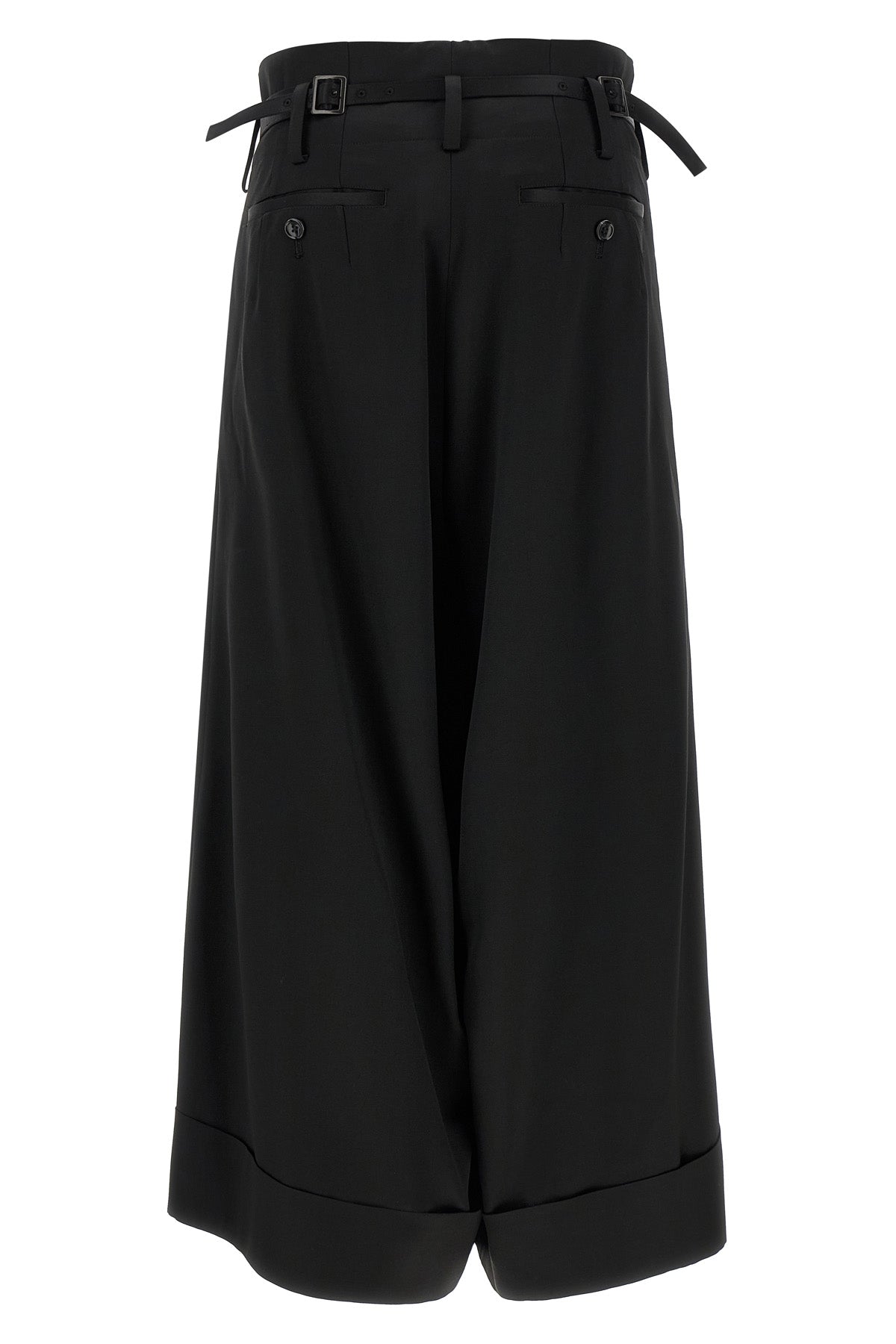 shiny satin-effect wool blend pants