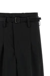 shiny satin-effect wool blend pants