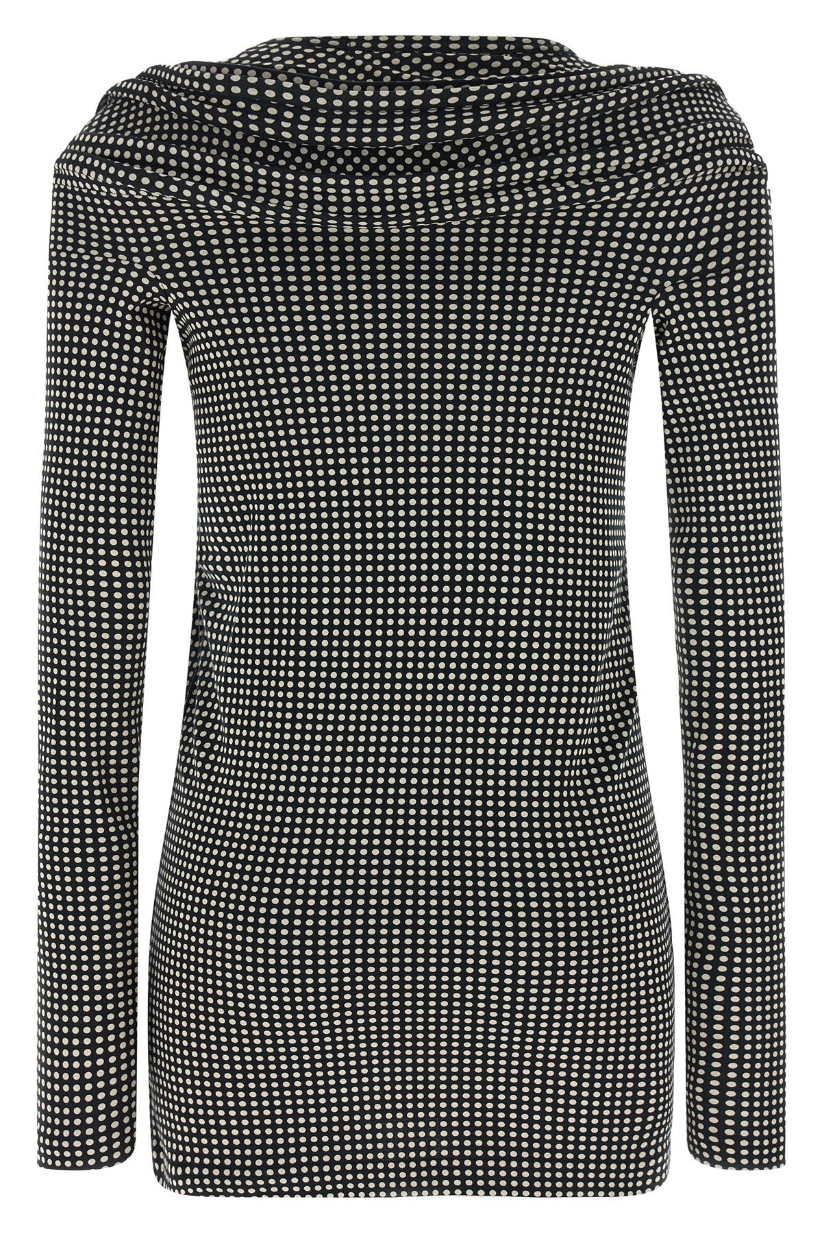 mini dress in light cotton jersey super stretch polka dot pattern