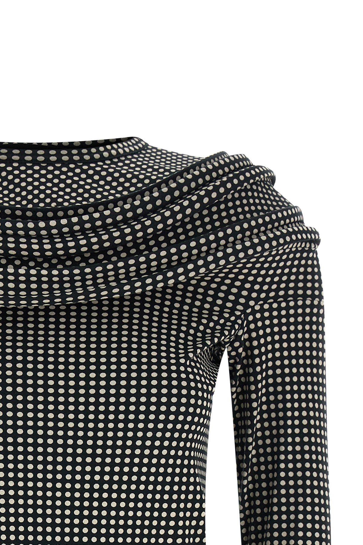 mini dress in light cotton jersey super stretch polka dot pattern