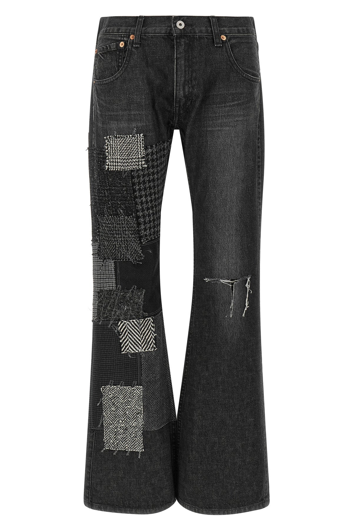 junya watanabe flared jeans redefine denim codes through a complex sartorial dec