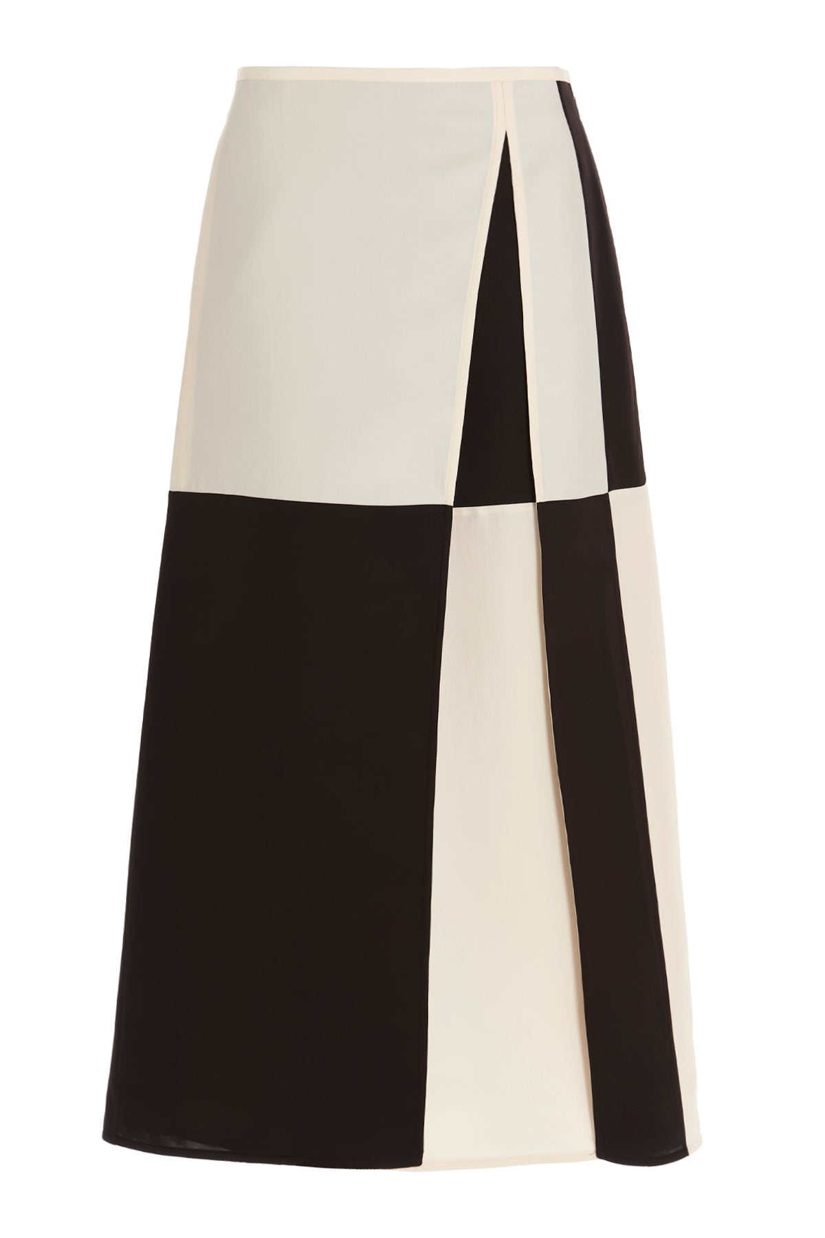 q 17 mc color block viscose and silk midi skirt