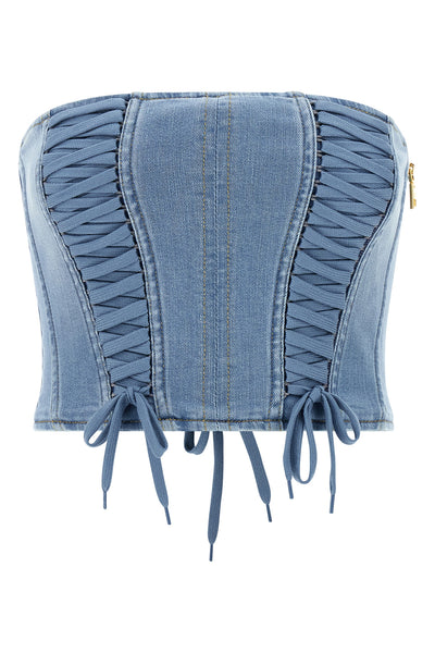 denim bustier top