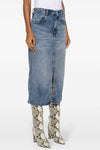 tilauria midi skirt in delavé cotton blend denim