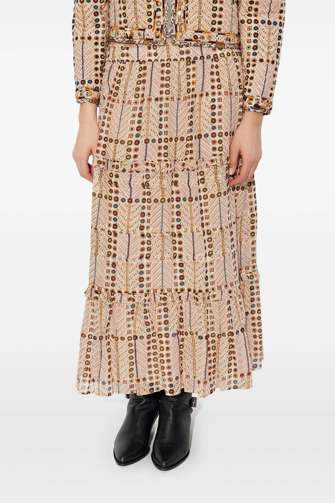 MARANT ETOILE 38 diya long skirt in printed cotton voile