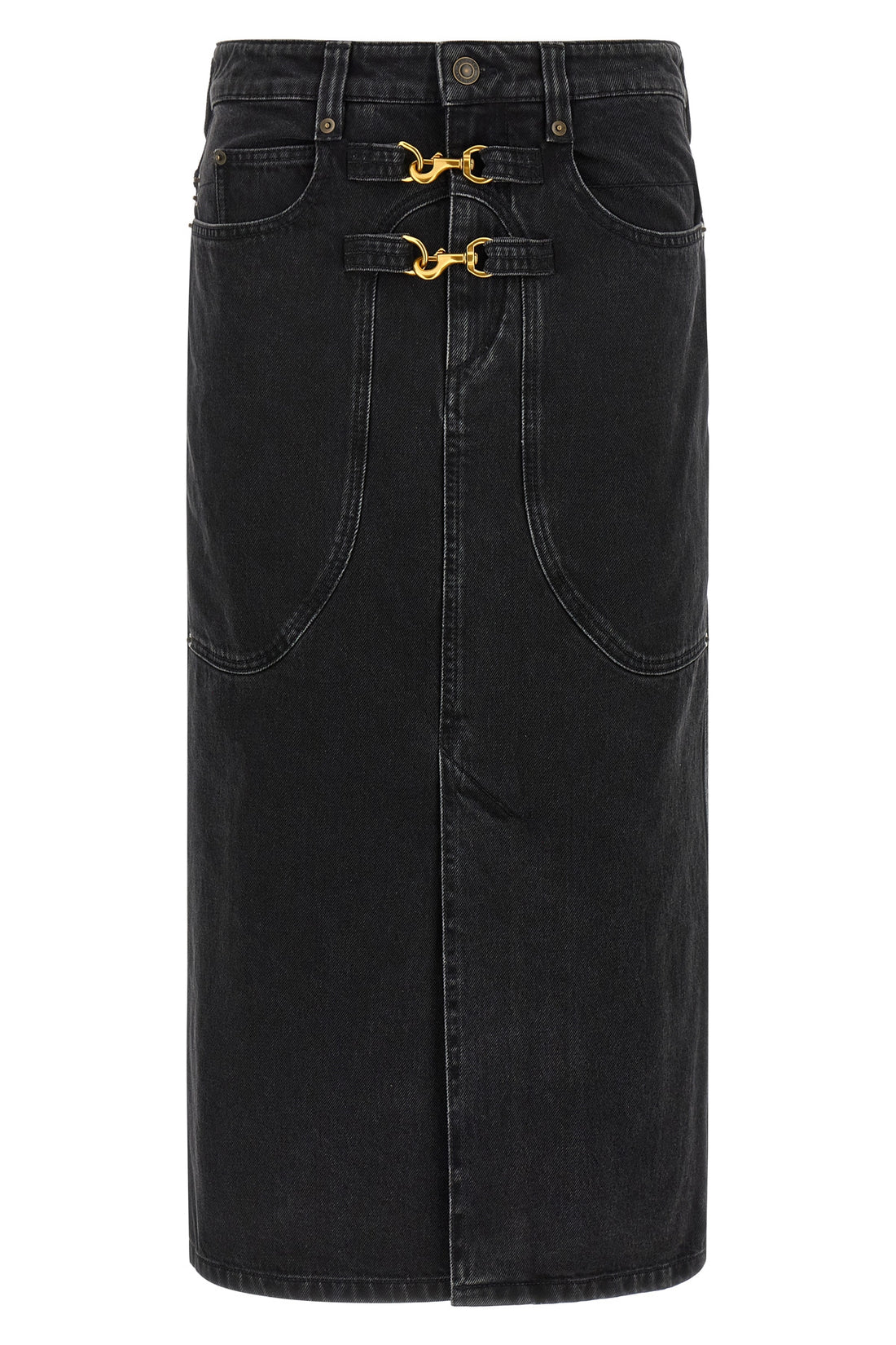 ISABEL MARANT 34 pavina midi skirt in cotton denim