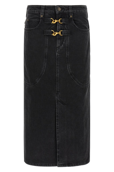 pavina midi skirt in cotton denim