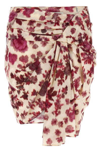 draped mini ovia skirt in stretch silk