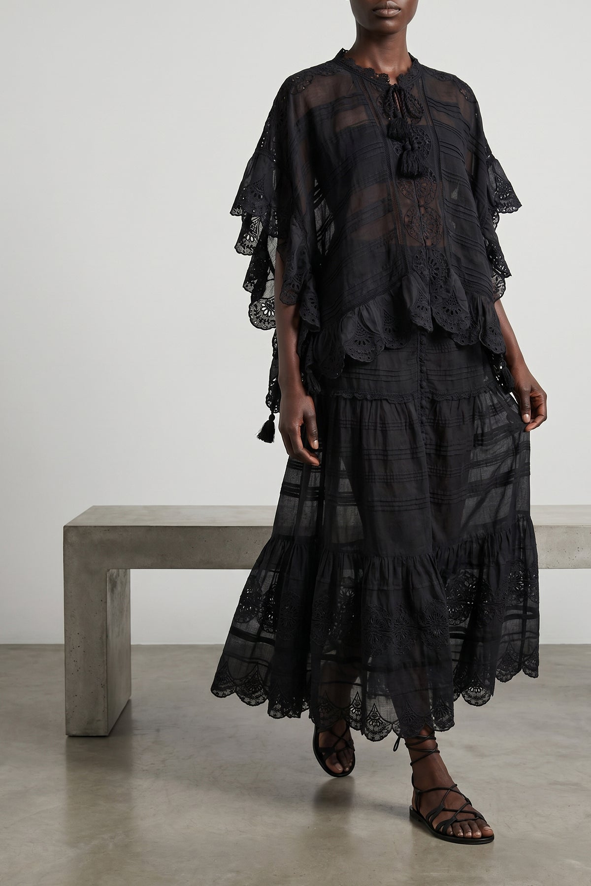long paoline flared skirt