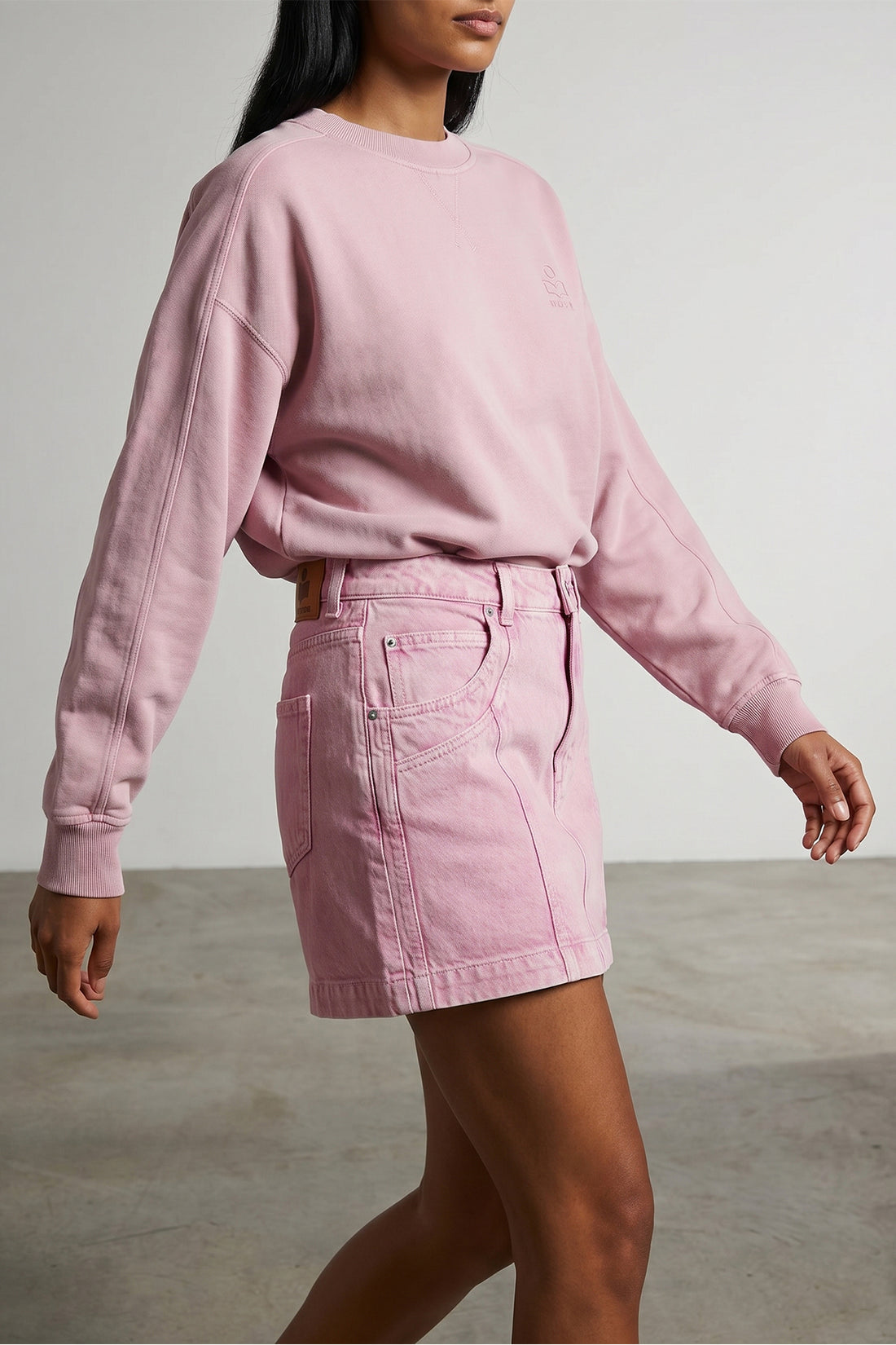 MARANT ETOILE 36 juana miniskirt in delavé cotton denim