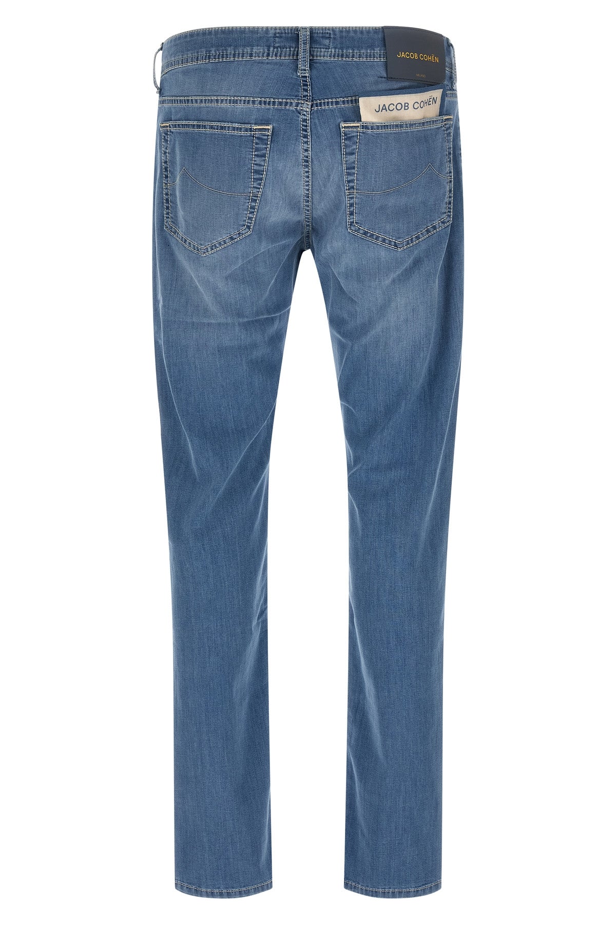 bard used-effect stonewashed cotton denim jeans