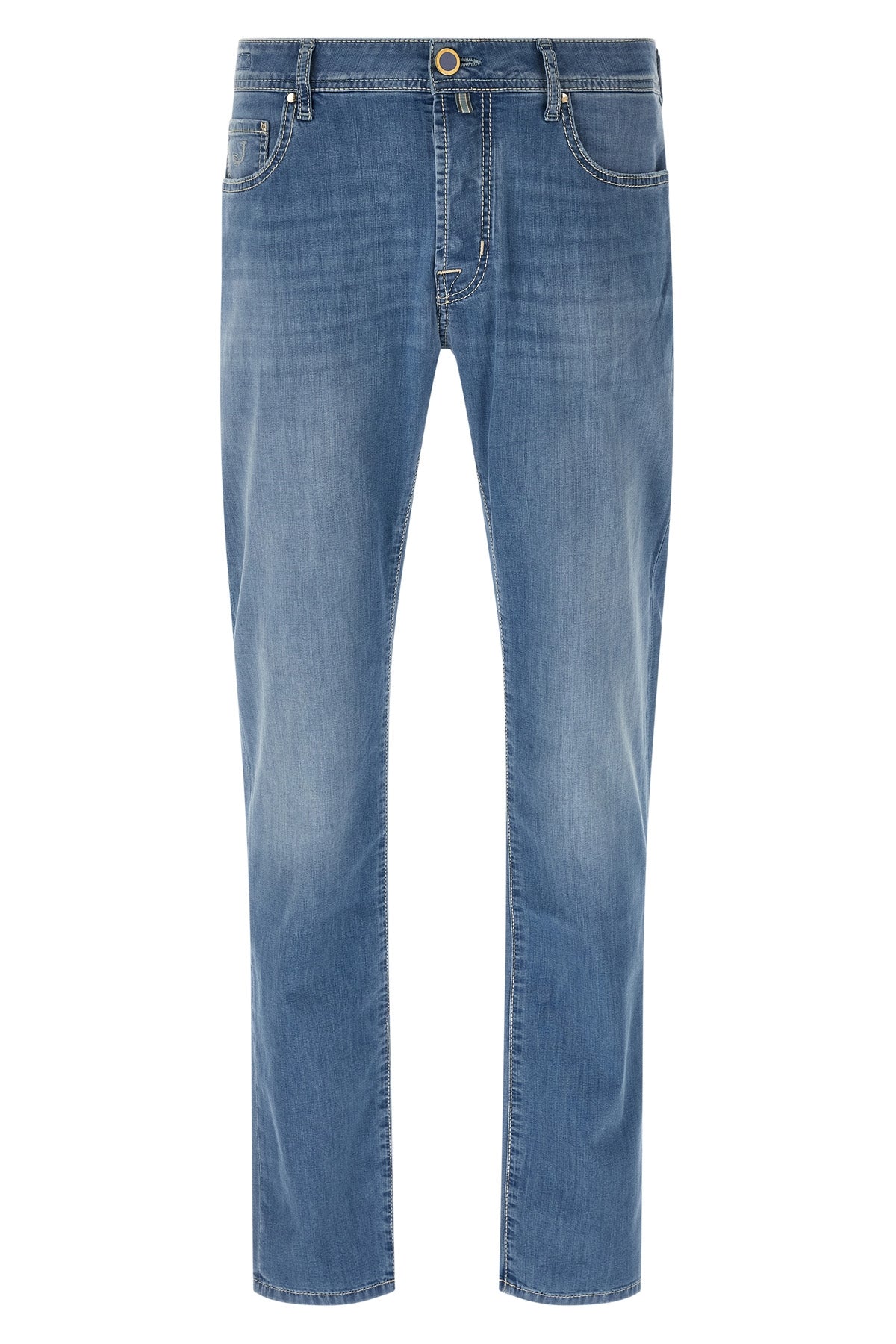 bard used-effect stonewashed cotton denim jeans