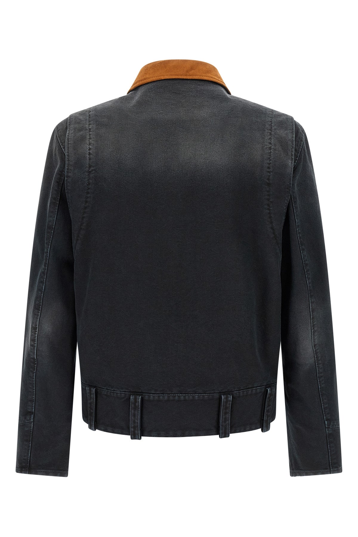 compact cotton canvas jacket dyed in a used-effect garment