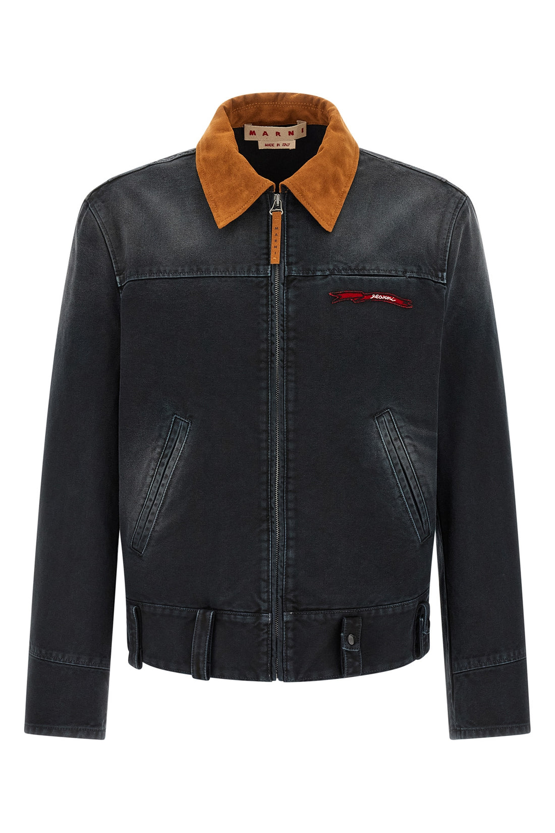 MARNI 52 compact cotton canvas jacket dyed in a used-effect garment
