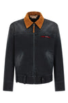 compact cotton canvas jacket dyed in a used-effect garment