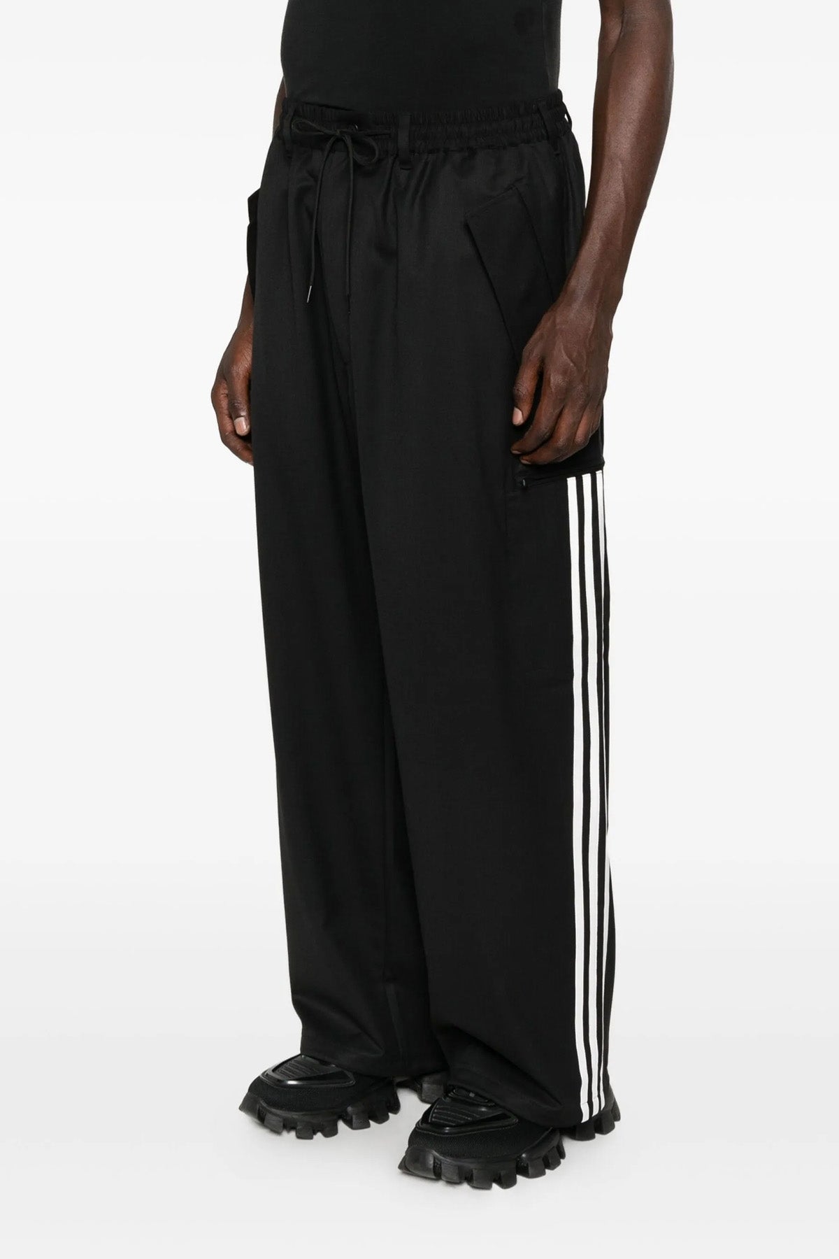 wool-blend fabric pants