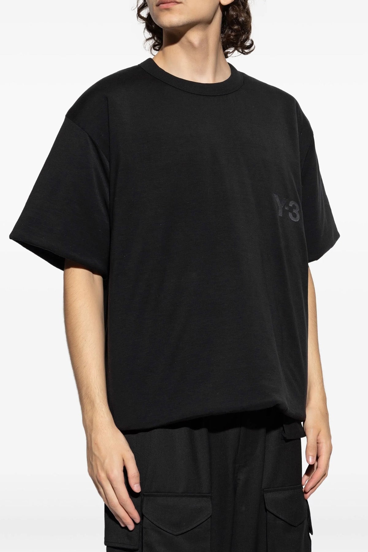 y-3 padded padded lyocell and elastane blend t-shirt