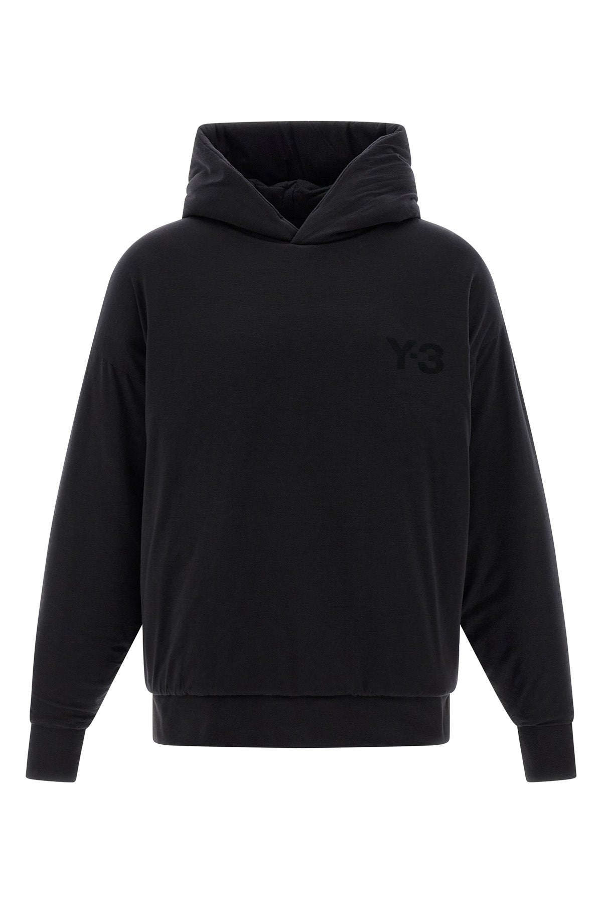 y-3 padded hoodie in lyocell and elastane blend padded