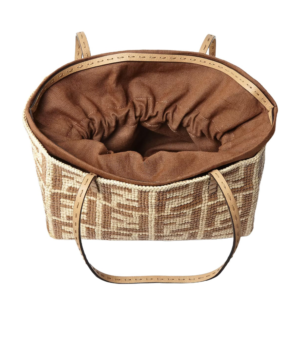 Small Roll FF Raffia Tote