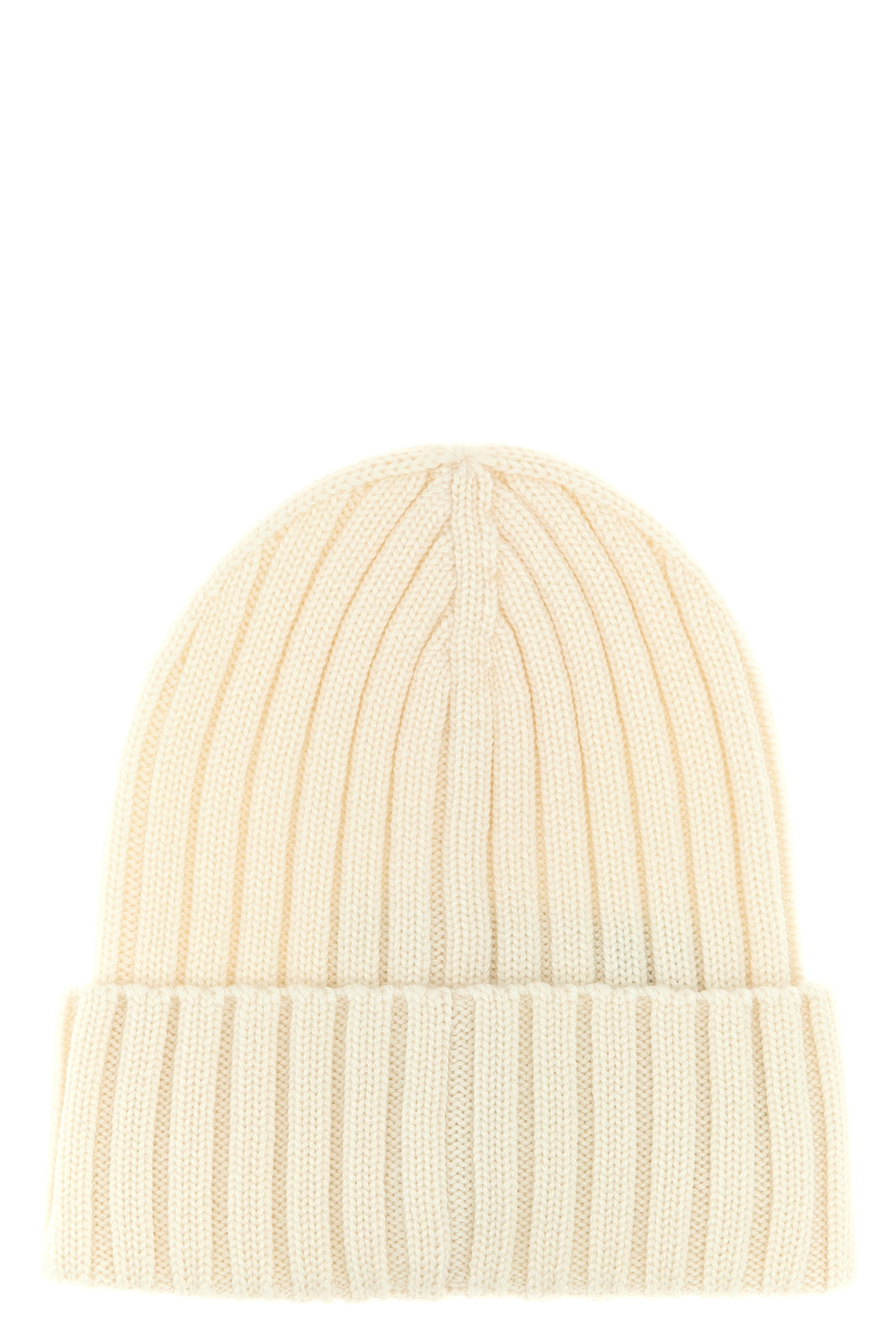 MONCLER OS knitted ribbed wool beanie