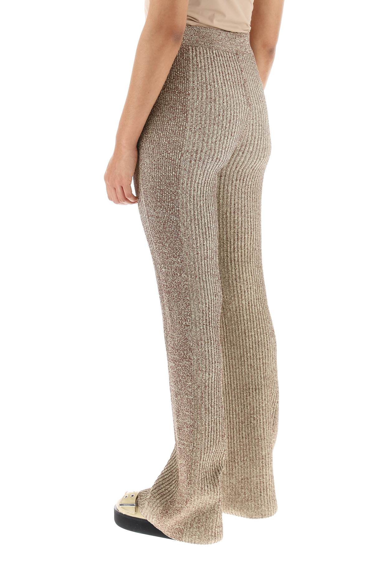 melange rib knit pants