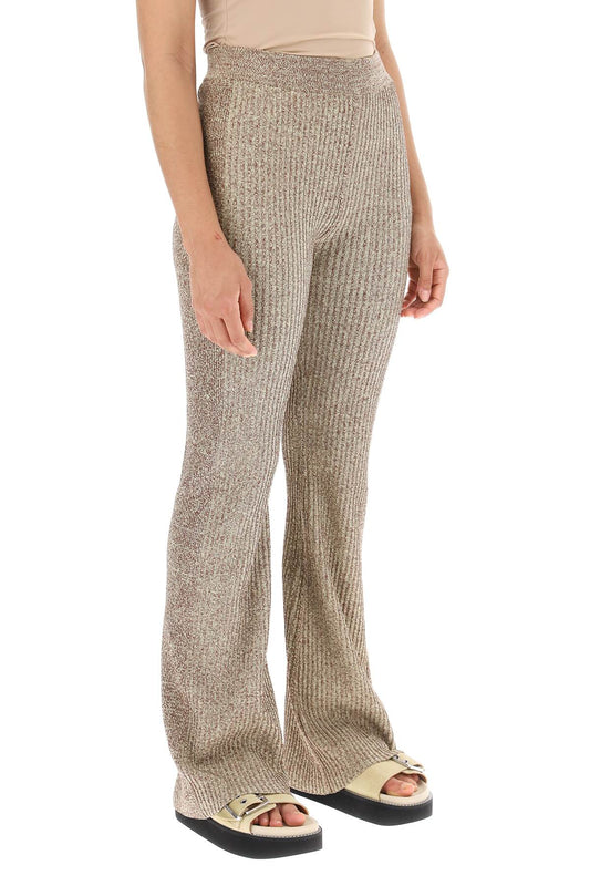 melange rib knit pants