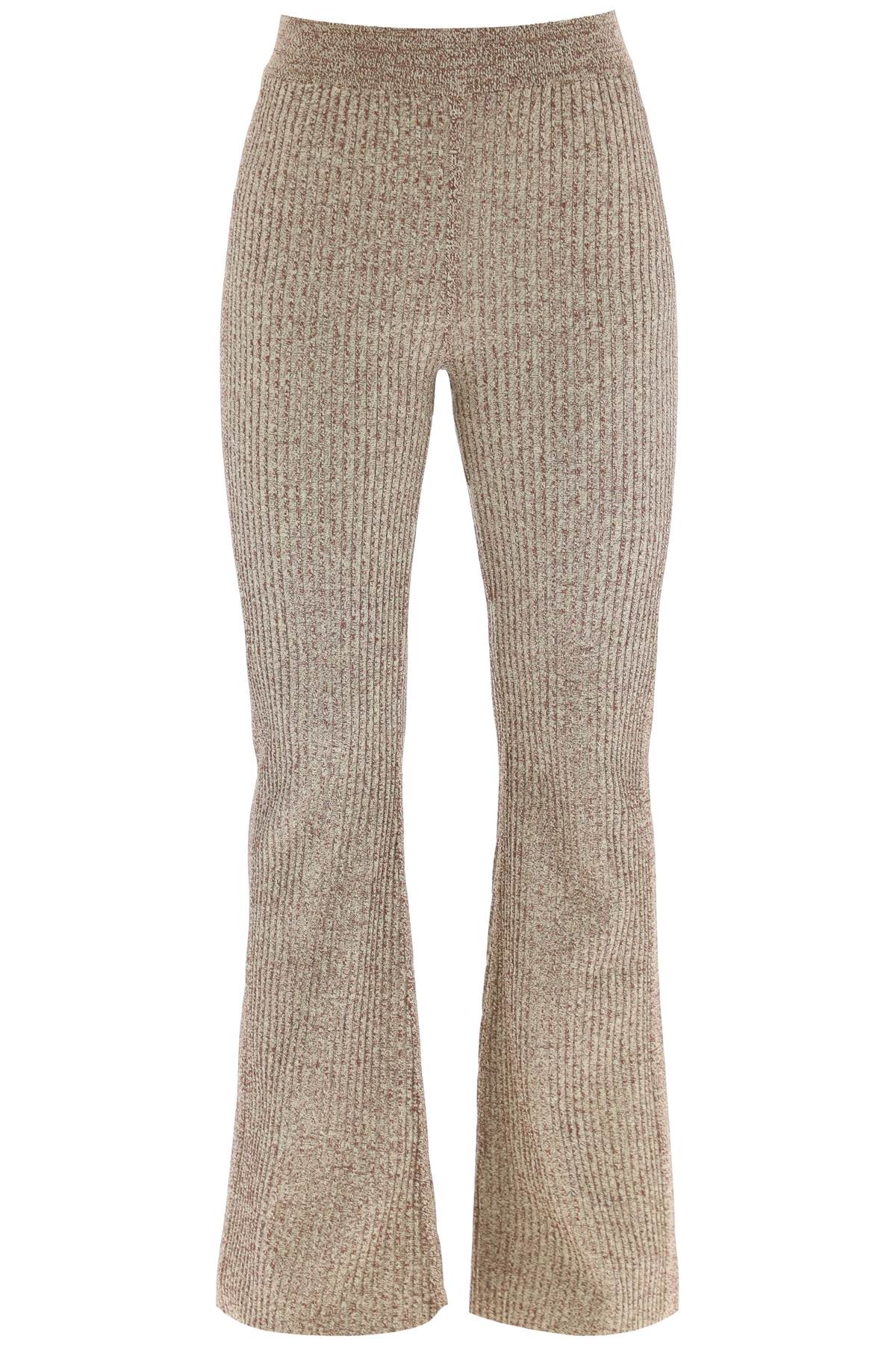 melange rib knit pants