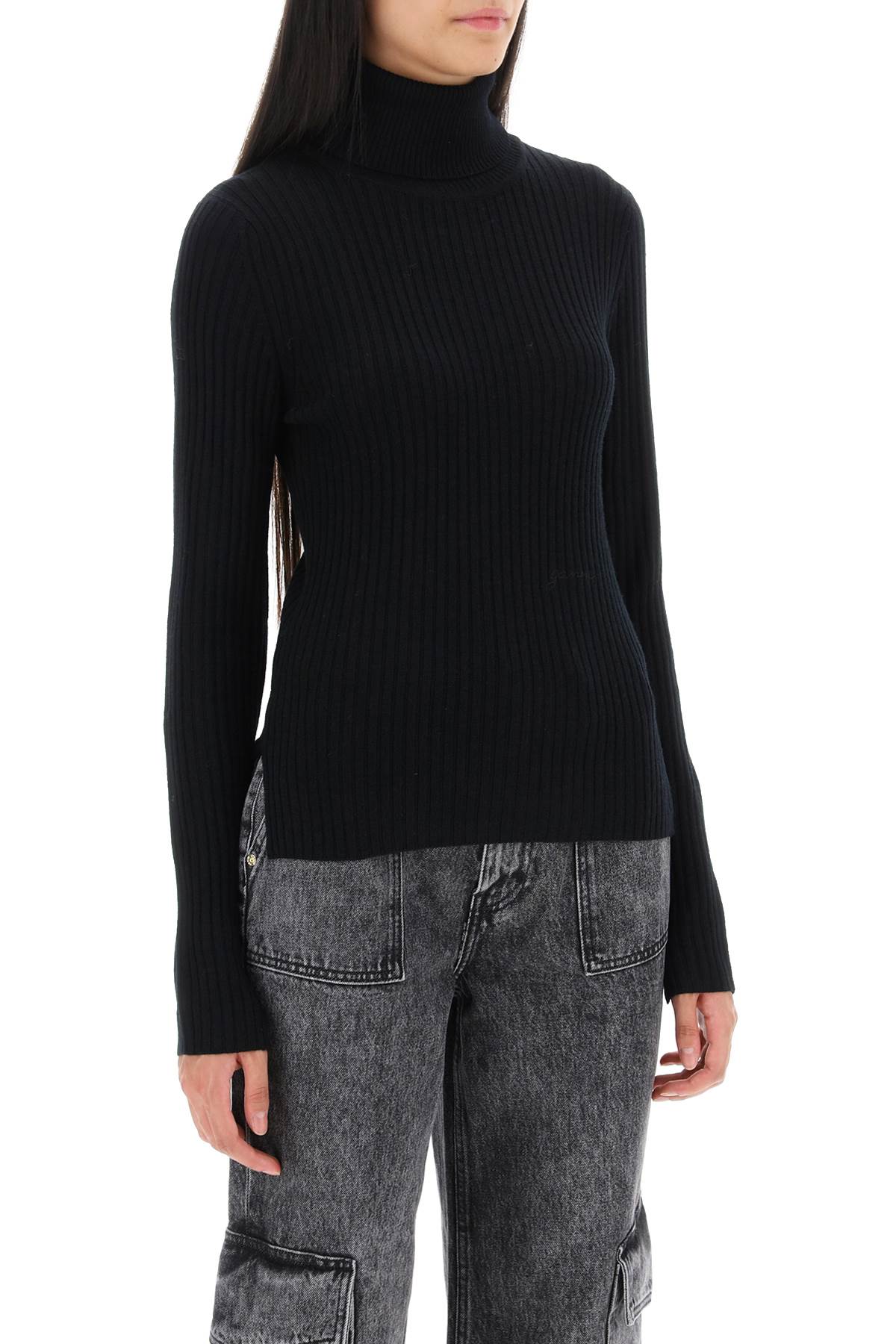 turtleneck sweater with back cut out