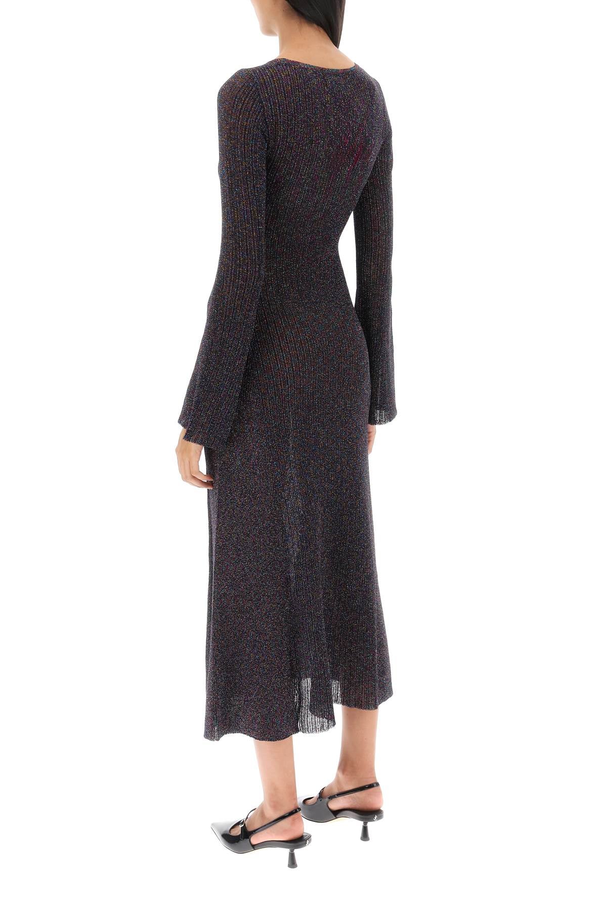 lurex-knit midi dress