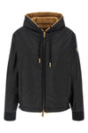 reversible hoodie in teddy-effect fleece and water-repellent nylon