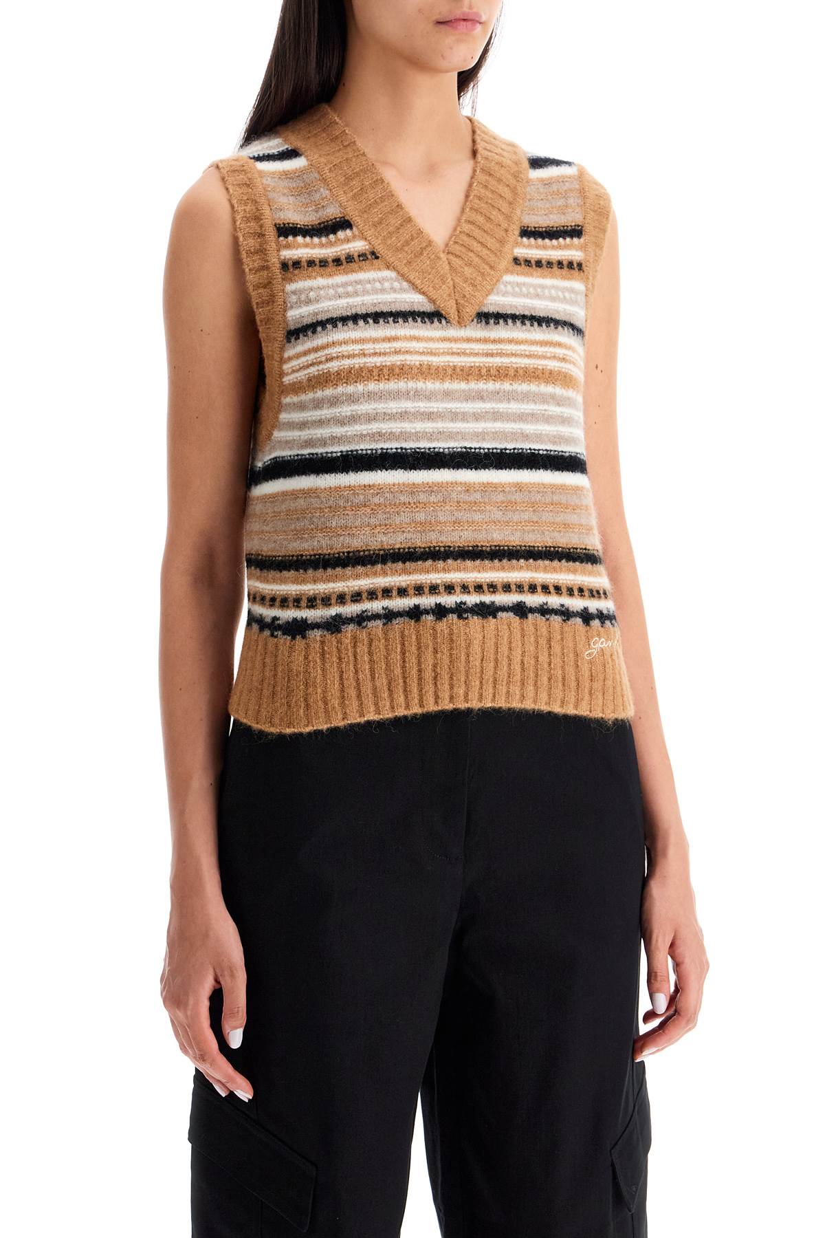 &quot;soft striped knit vest with a comfortable