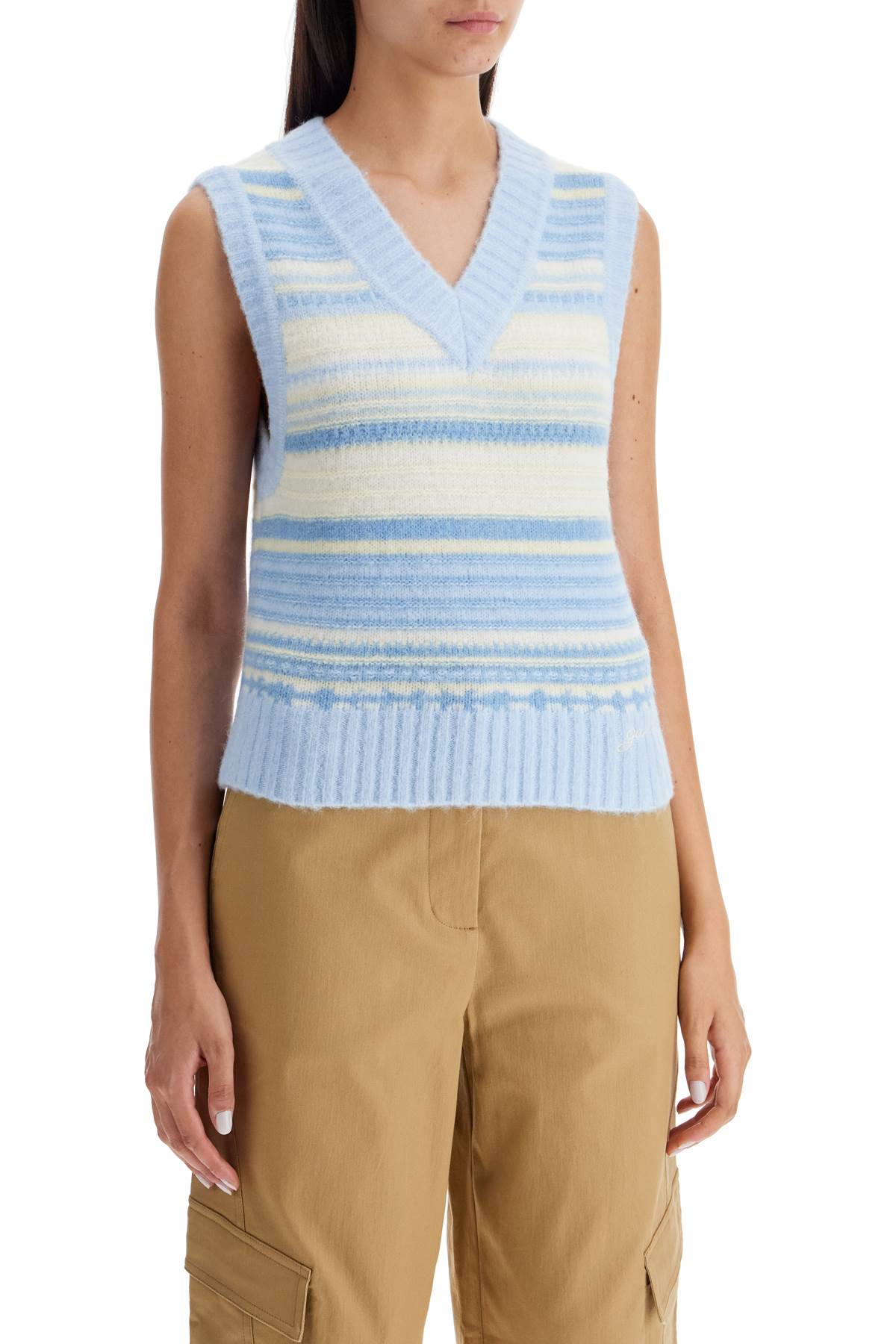 &quot;soft striped knit vest with a comfortable