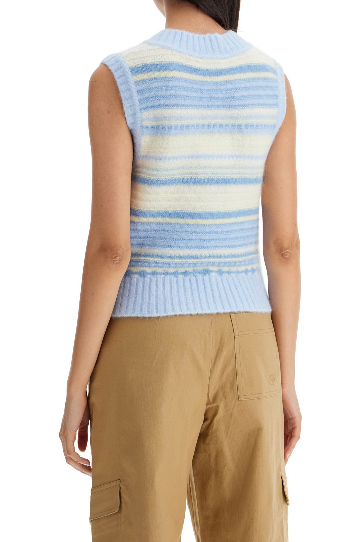 &quot;soft striped knit vest with a comfortable