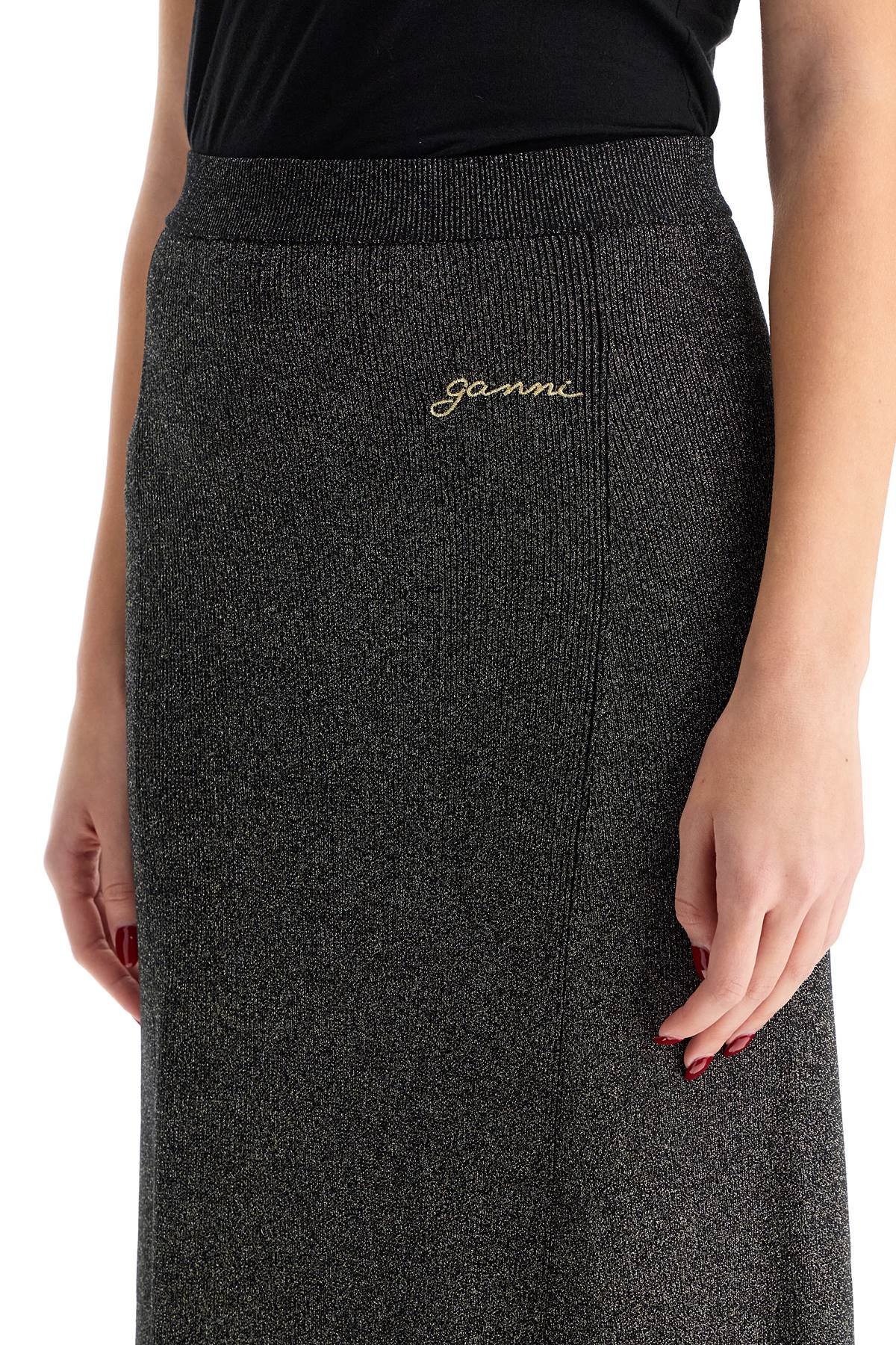 long lurex knit skirt