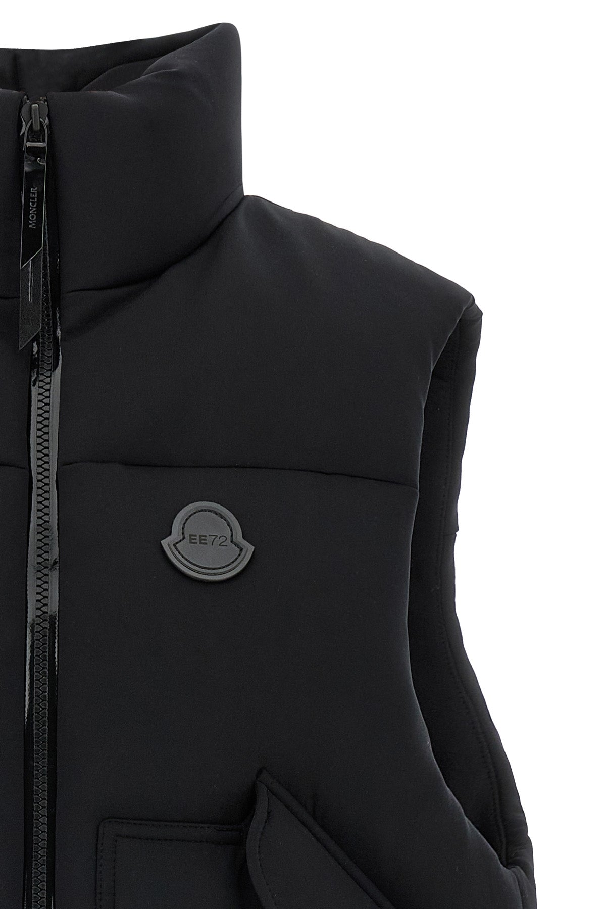 moncler x edward enninful otis vest in quilted hand-peach cotton blend