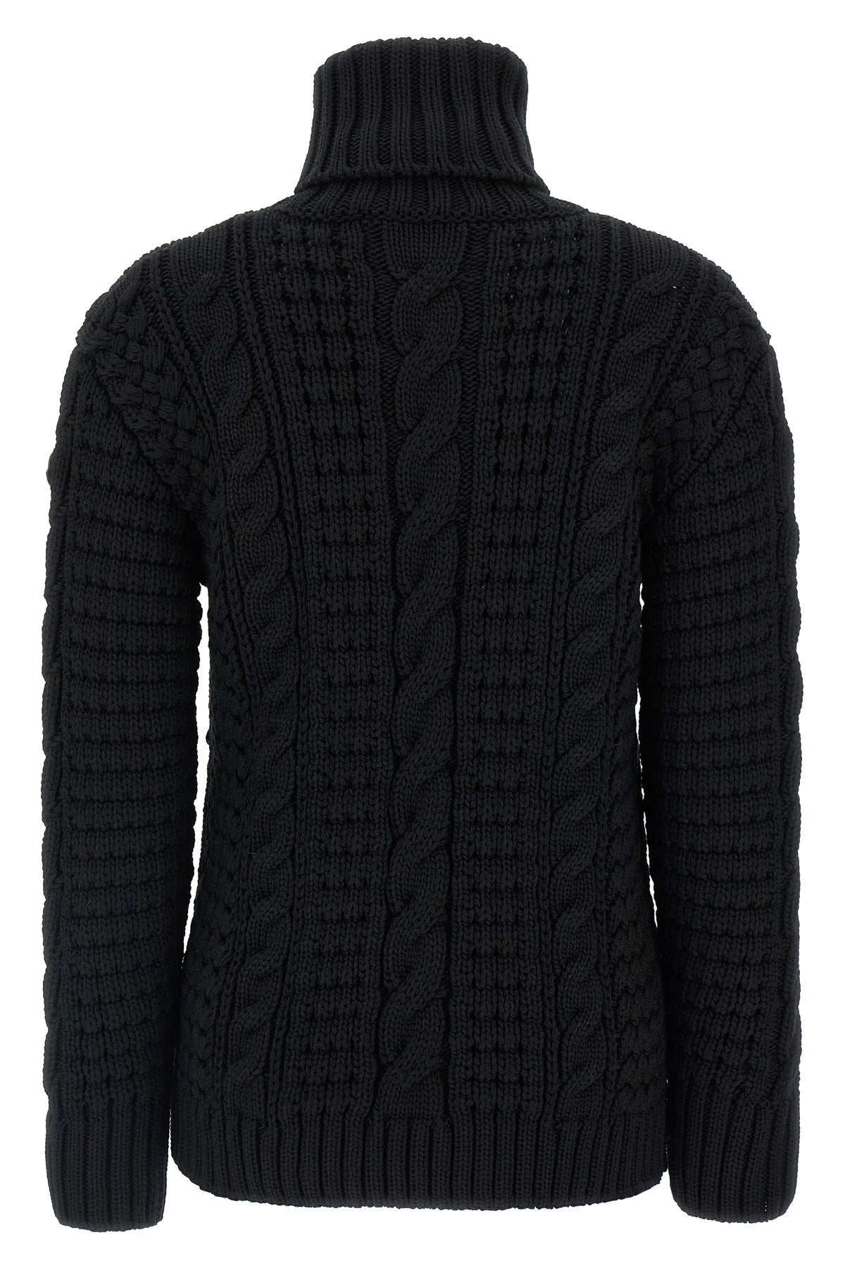 moncler x edward enninful tricot turtleneck sweater in heavy knitted virgin wool