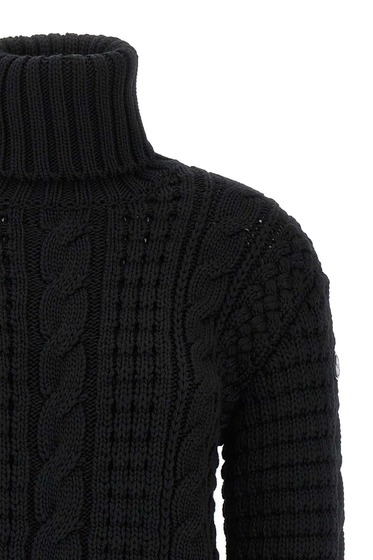 moncler x edward enninful tricot turtleneck sweater in heavy knitted virgin wool
