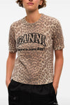 leopard wool mix leopard-patterned wool t-shirt