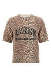leopard wool mix leopard-patterned wool t-shirt