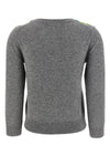 grey check merino wool and cashmere blend cardigan