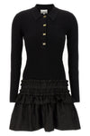 melange rib knit mini dress