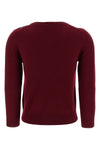 burgundy check merino wool and cashmere blend cardigan