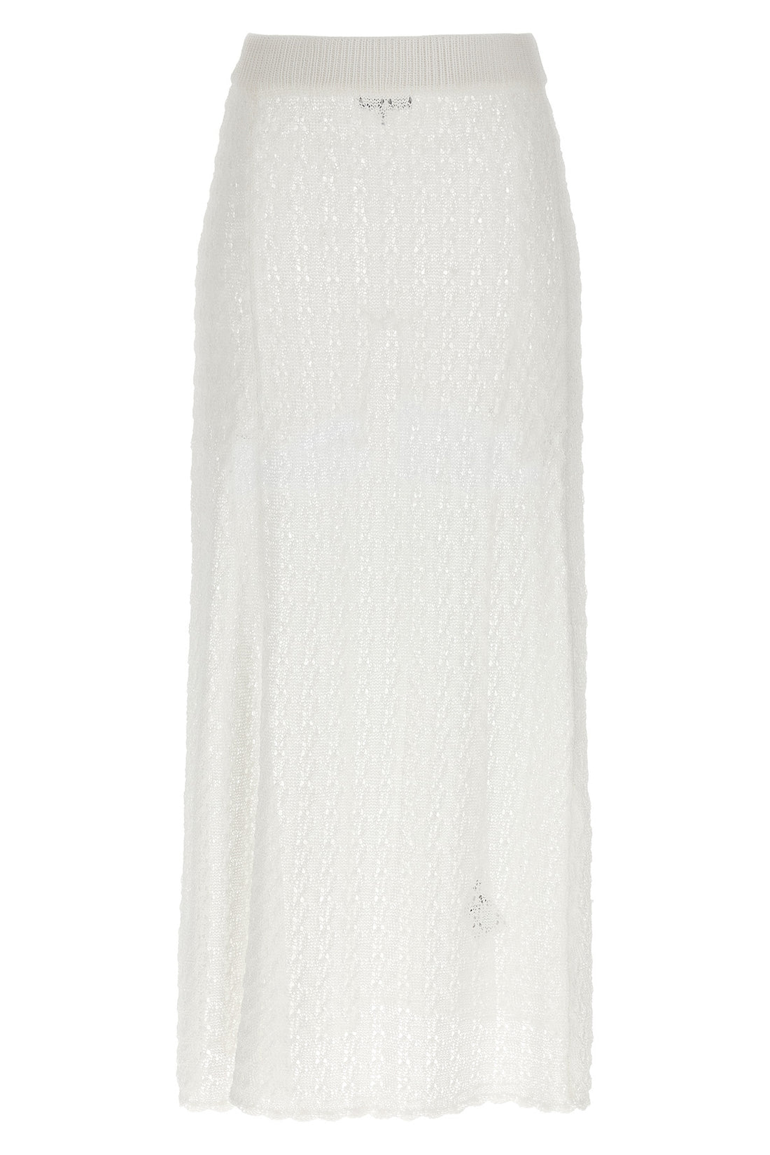 GANNI S long shiny pointelle knit crocheted knit shiny knit