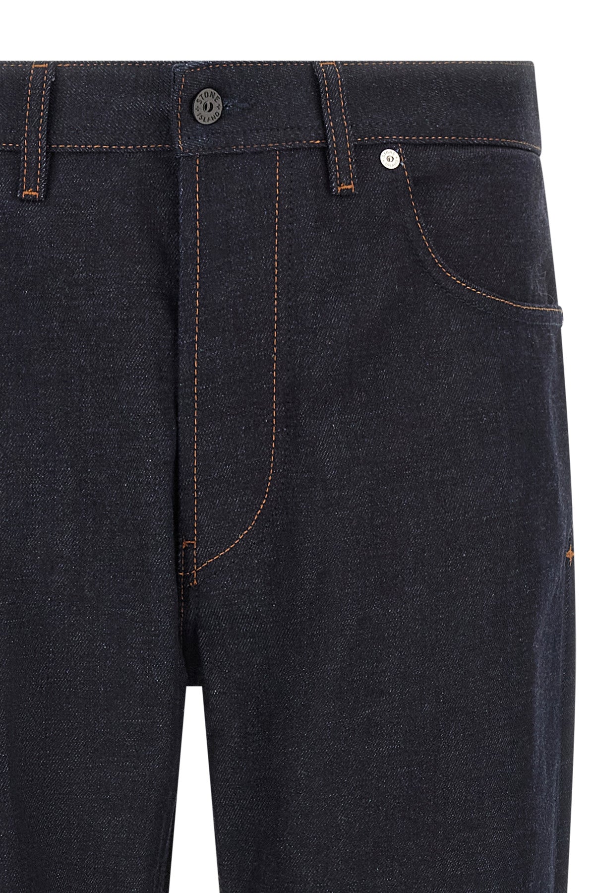 indigo denim-rinsed jeans in garment-dyed cotton denim