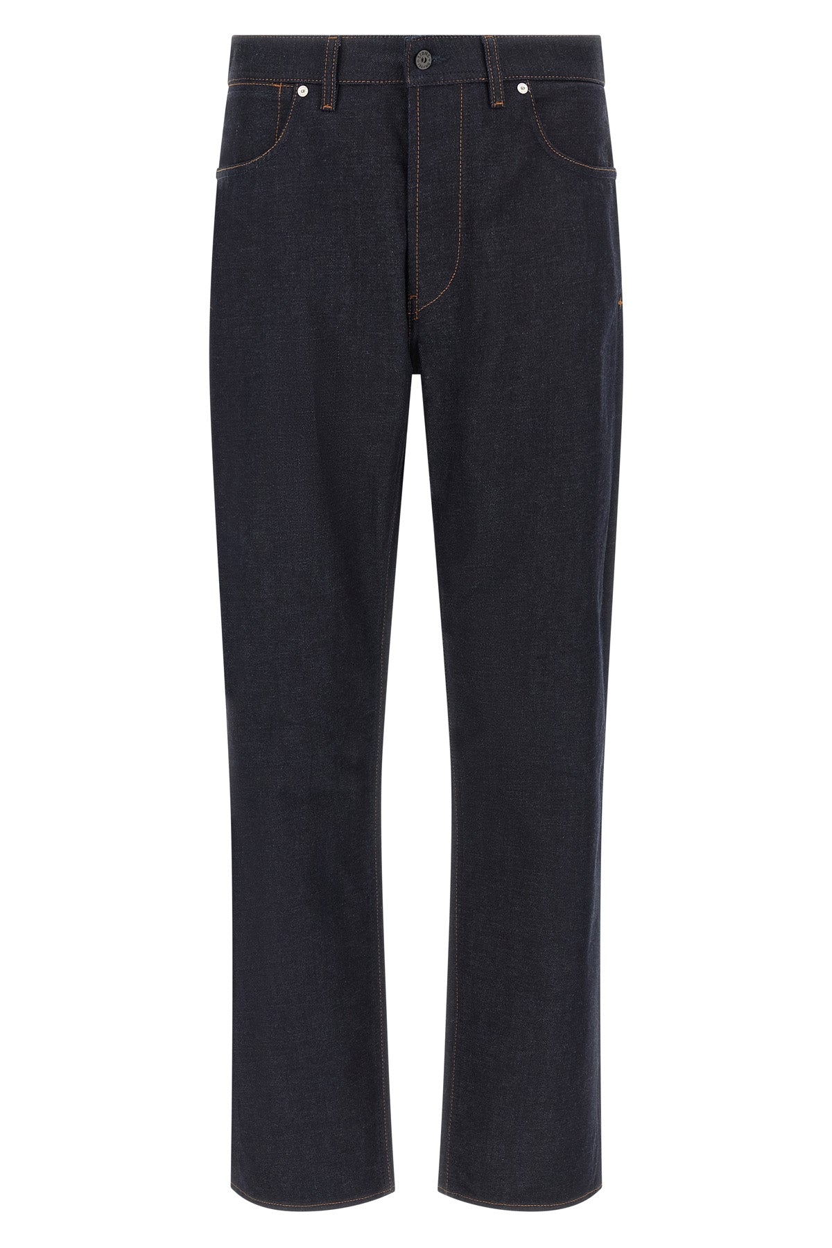 indigo denim-rinsed jeans in garment-dyed cotton denim