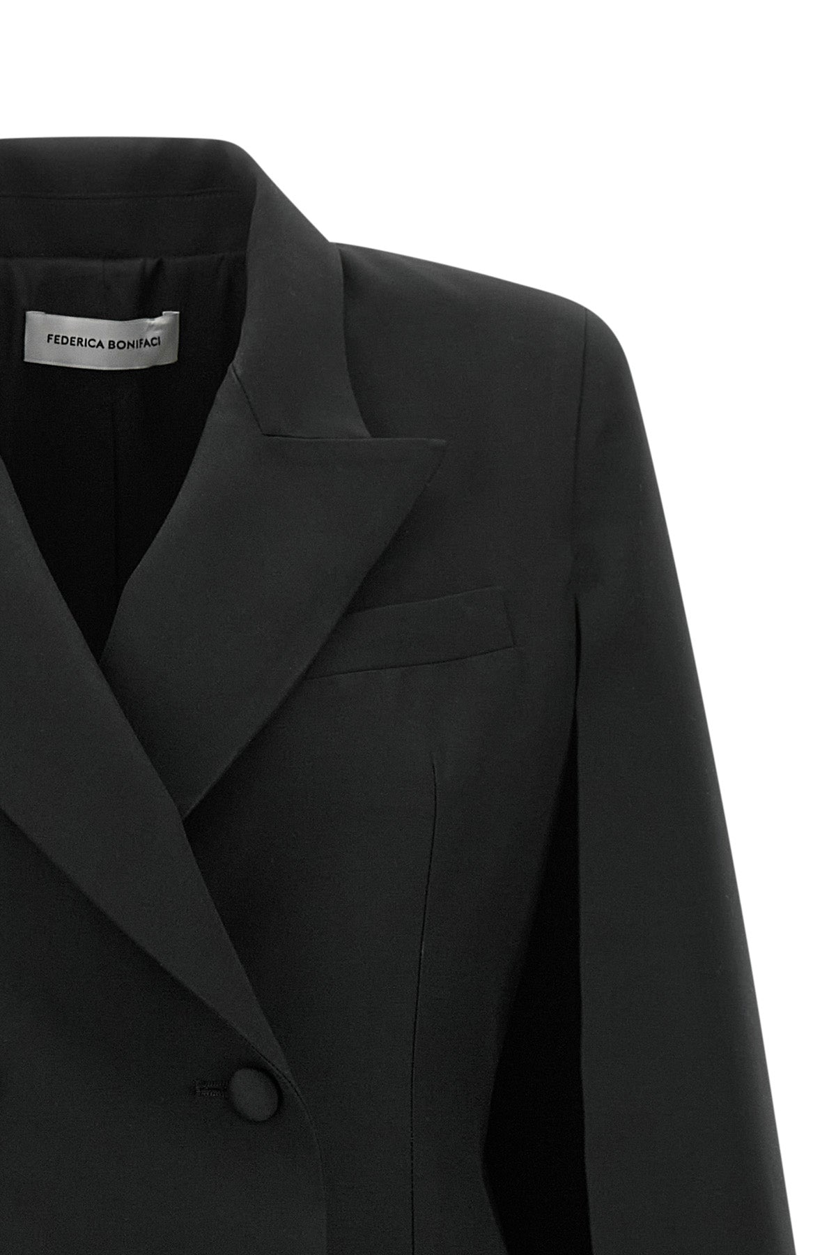 the federica bonifaci tuxedo blazer redefines the codes of tailoring through a